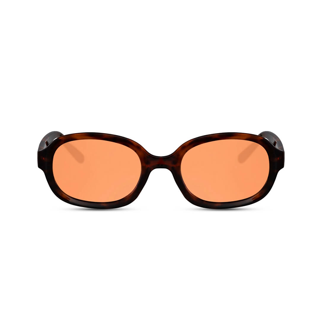Lunettes de soleil Asil, monture écaille de tortue, verres teintés orange, style streetwear urbn.