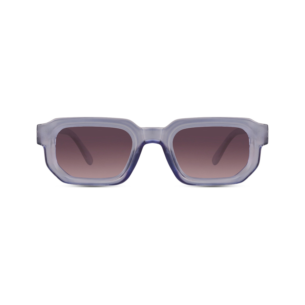 Lunettes Haze — monture bleue translucide, verres sombres