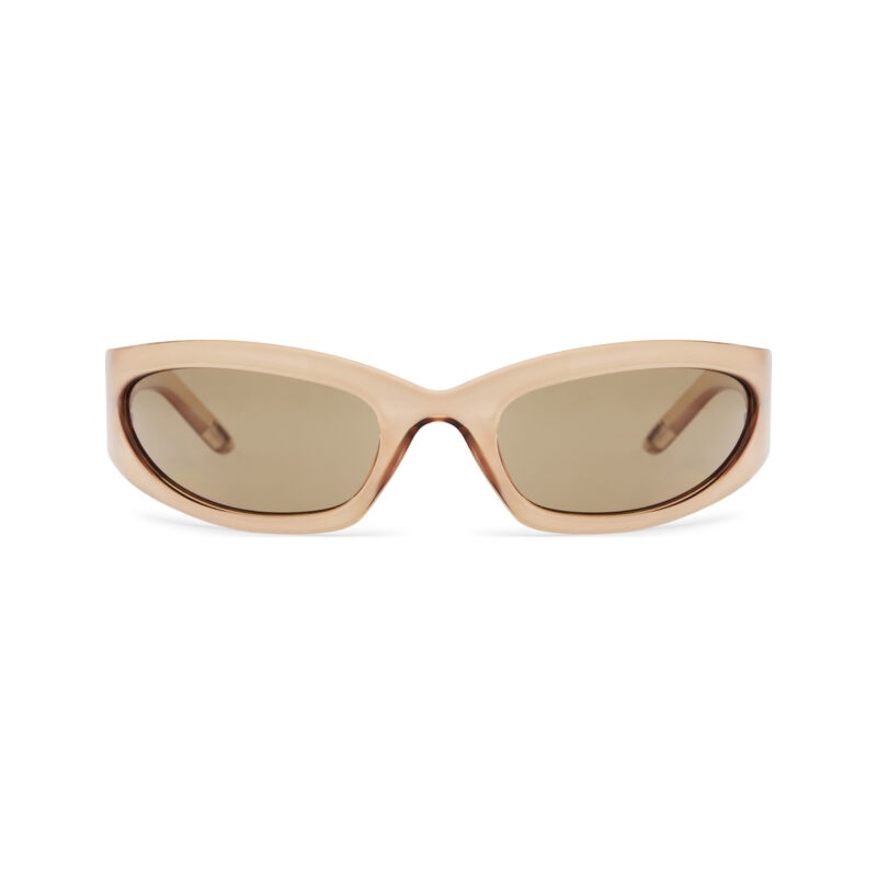 Sandline — lunettes de soleil enveloppante, monture beige, verres bruns