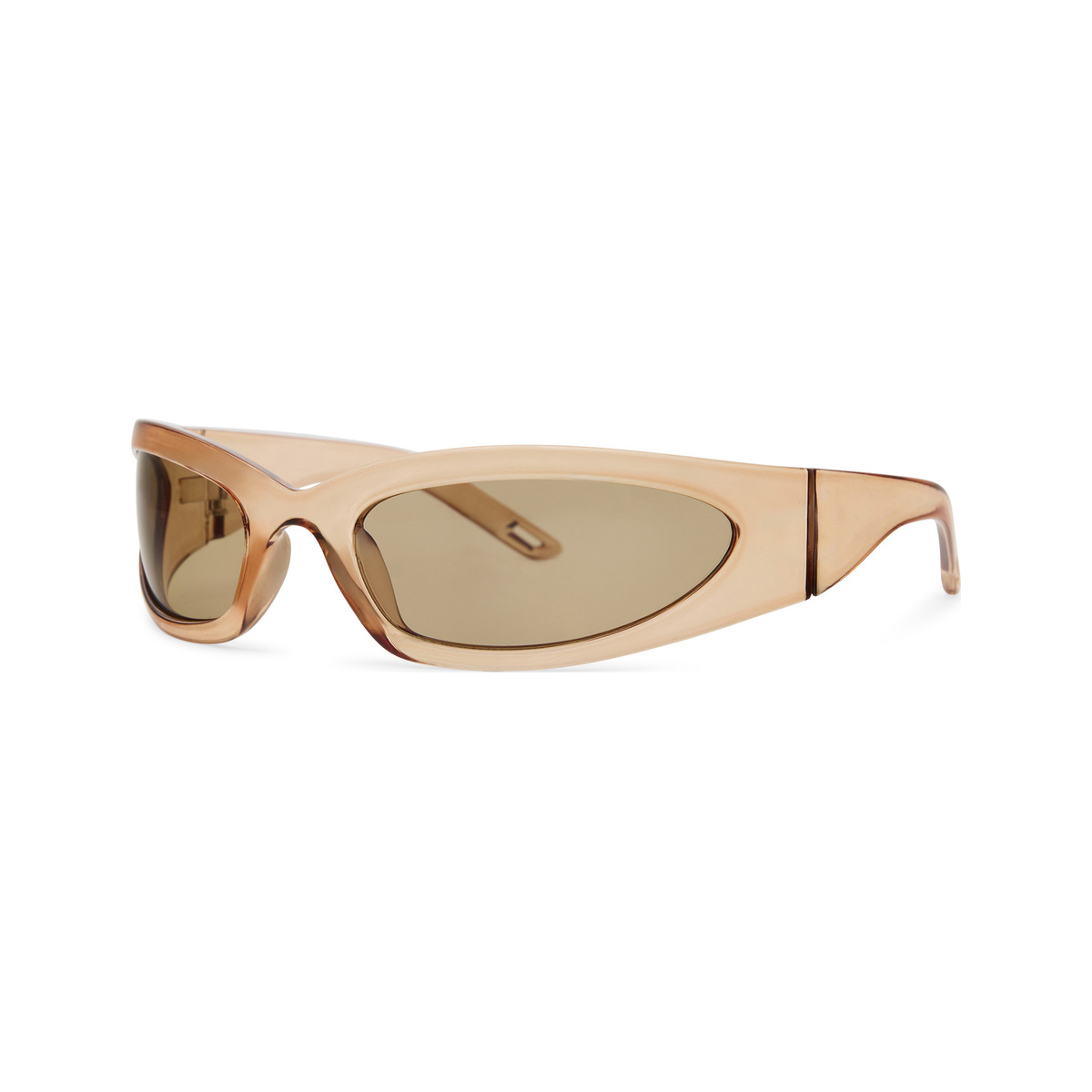 Sandline — lunettes de soleil enveloppante, monture beige, verres bruns