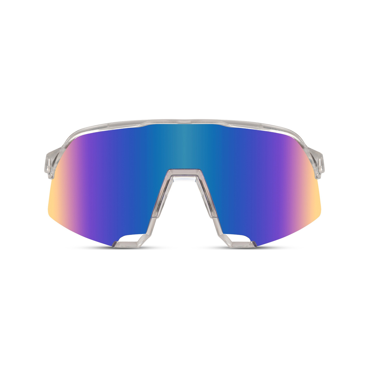 Lunettes Prism — monture transparente, verres bleus miroir