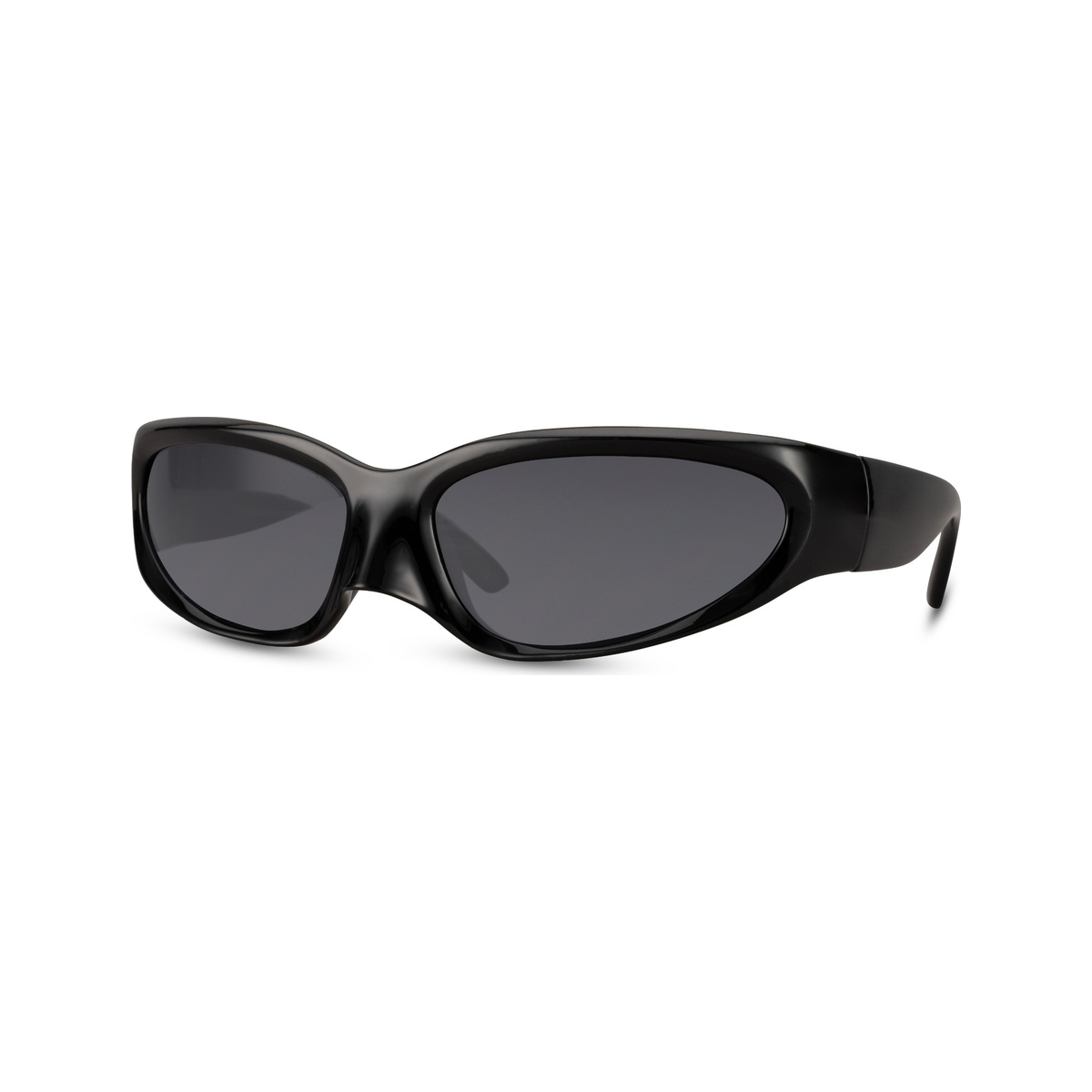 Slipstream — lunettes de soleil enveloppante, monture noire brillante, verres sombres