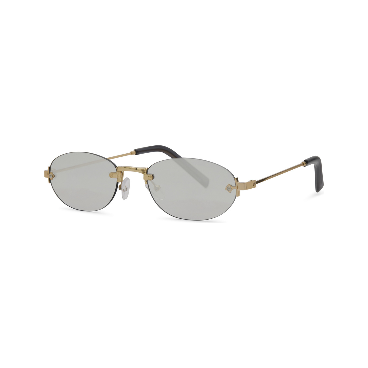 Alloy — lunettes de soleil géométrique métal, monture dorée, verres gris clair