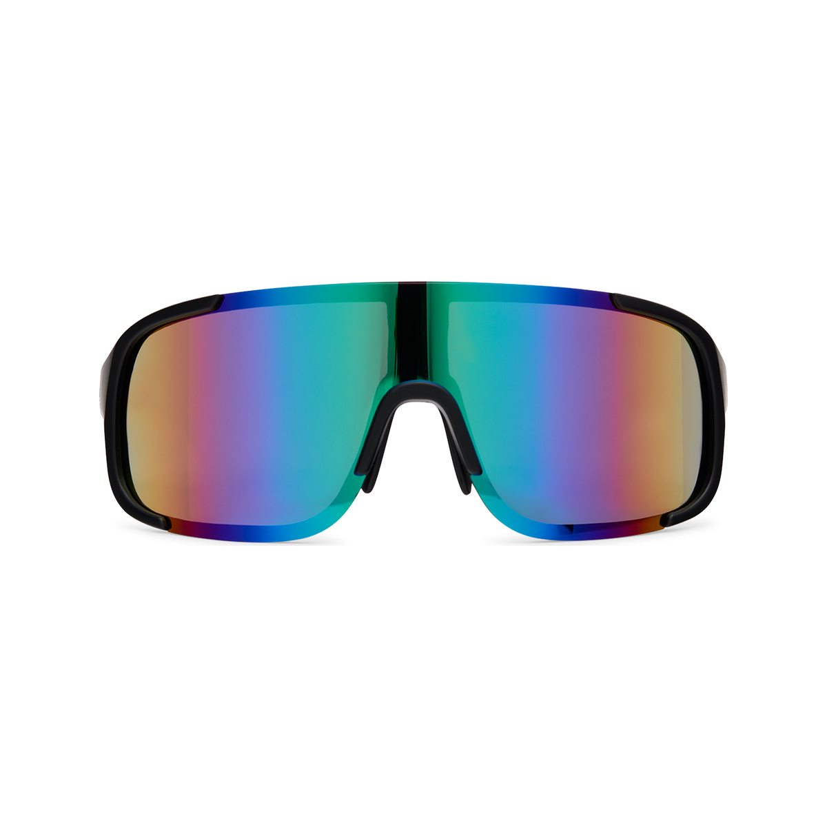 Lunettes Spectrum — monture noire mate, verres verts miroir