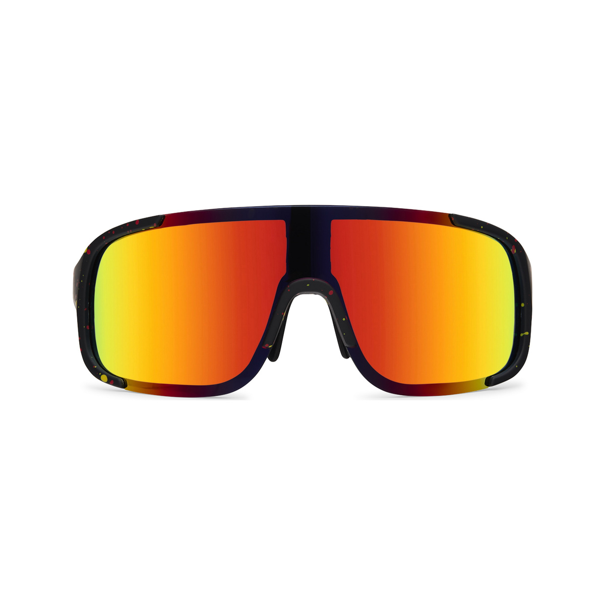 Lunettes Heatwave — monture noire mate, verres rouges miroir